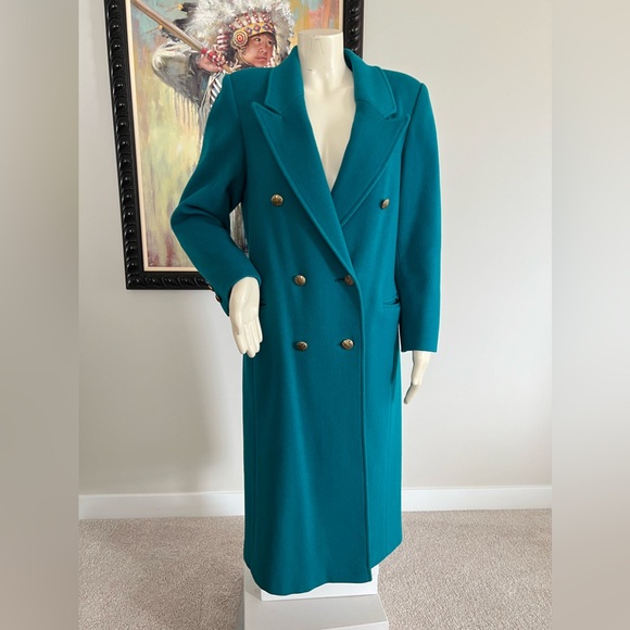Anna Collection Teal Coat – 100% Virgin Wool - Picture 1 of 10